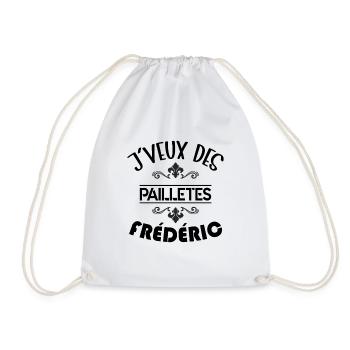 Tshirt homme J'veux des pailletes Frédéric - Sac de sport léger - blanc - Devant