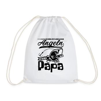 Angeln mit Papa Ich wäre jetzt lieber Angeln mit - Turnbeutel - Weiß - Vorne