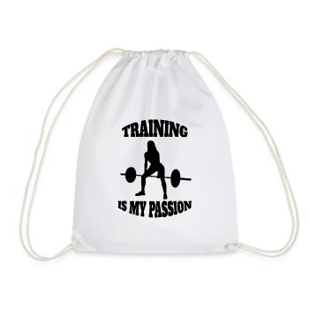 Fitness Muskel Sportler Krafttraining Bodybuilder - Turnbeutel - Weiß - Vorne