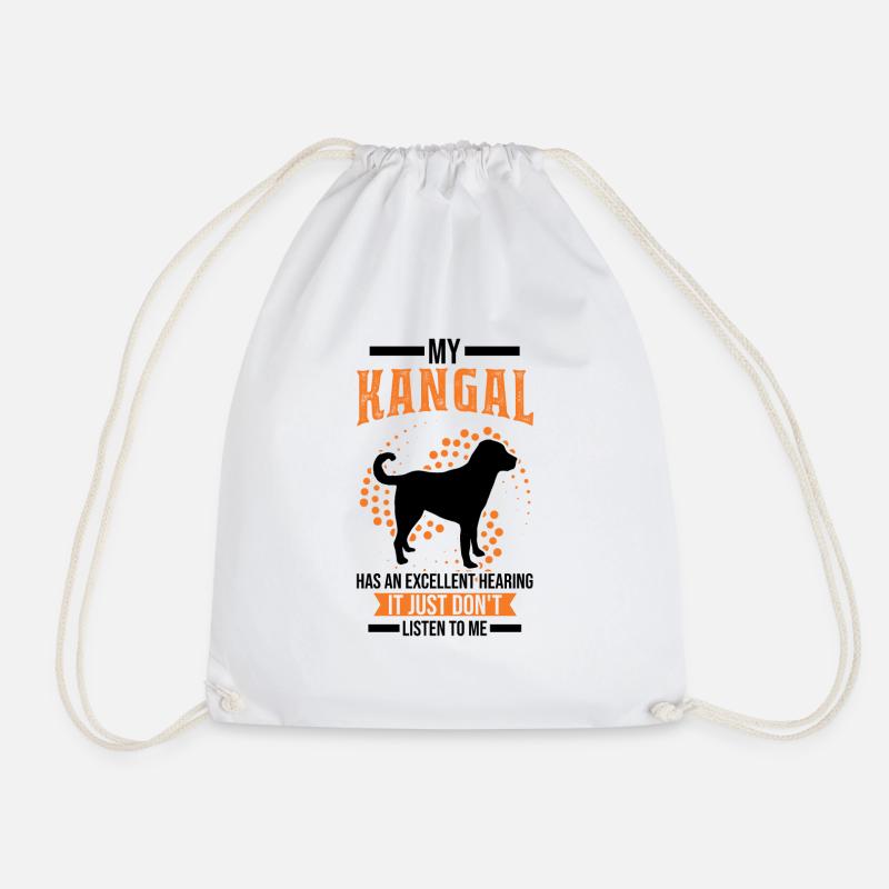 Kangal Hearing Anatolian Shepherd Dog - Drawstring Bag - white