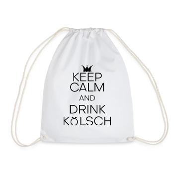 Hilarious Keep Calm And Drink Kölsch Alcoholic - Drawstring Bag - white - Front