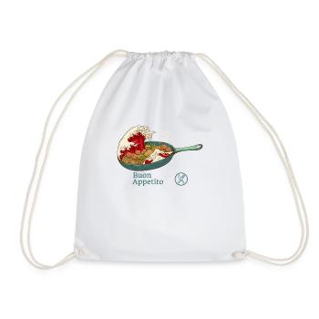 Spaghetti Bolognese - Italian Noodles - Japanese R - Drawstring Bag - white - Front