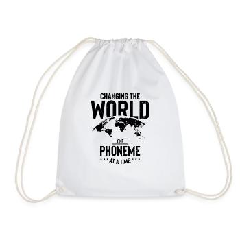 Hilarious Changing World Learning-Disabled - Drawstring Bag - white - Front