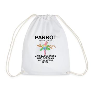 Perroquet humoristique Cacatoès Cockatiels Oiseaux colorés - Sac de sport léger - blanc - Devant