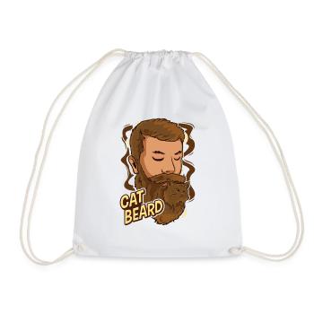 Cat Beard - Drawstring Bag - white - Front
