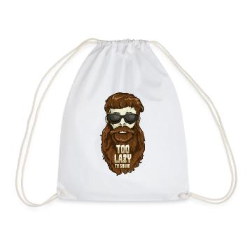 Too Lazy To Shave Bearded Man Style Hair Growth Fu - Drawstring Bag - white - Front