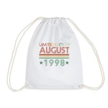 24th birthday August born 1998 Gift idea - Drawstring Bag - white - Front