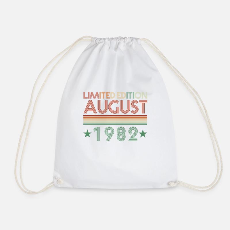 40. Geburtstag August Jahrgang 1982 Geschenkidee - Turnbeutel - Weiß