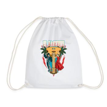 Flamenco Dance Spanish Dancing Style Fun Music Gui - Drawstring Bag - white - Front