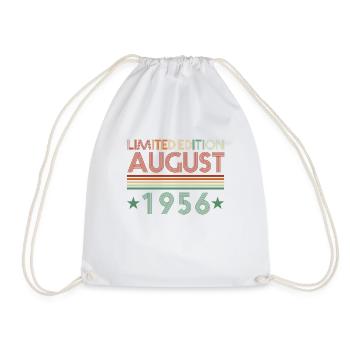 66th birthday August born 1956 Gift idea - Drawstring Bag - white - Front