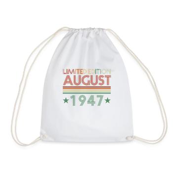 75e anniversaire Août né 1947 Idée cadeau - Sac de sport léger - blanc - Devant