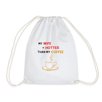 Ma femme est plus chaude que mon t-shirt à café - Sac de sport léger - blanc - Devant