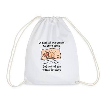 A part of me want to work Rabbit - Drawstring Bag - white - Front