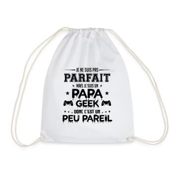 je ne suis pas parfait mais je suis un papa geek - Sac de sport léger - blanc - Devant
