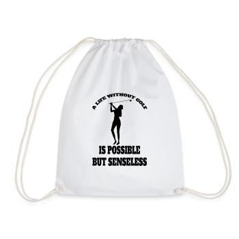 Golf Saying Golf Ball Golfer Golfer Golf Clubs - Drawstring Bag - white - Front