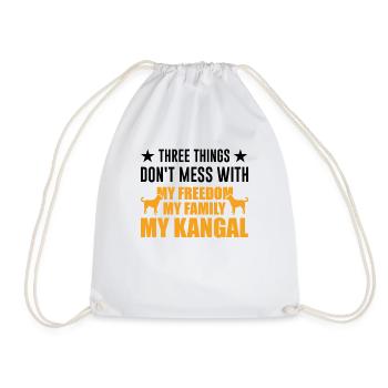 Kangal Freedom Family Anatolian Shepherd Dog - Drawstring Bag - white - Front