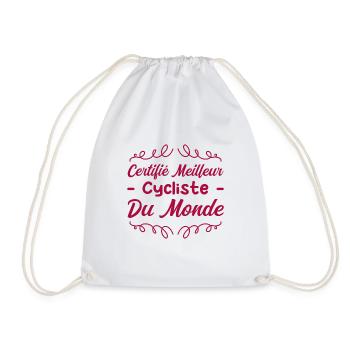 CERTIFIÉ MEILLEUR CYCLISTE DU MONDE - Sac de sport léger - blanc - Devant