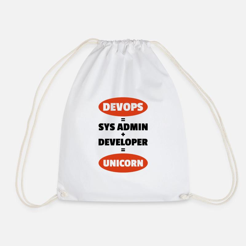 Sys-Admin Developer Devops Engineer - Drawstring Bag - white