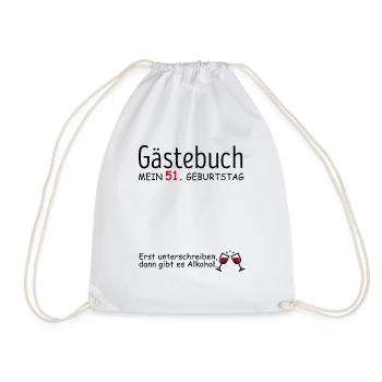 Gästebuch 51. Geburtstag Glückwunsch Zu 51 Jahren - Turnbeutel - Weiß - Vorne