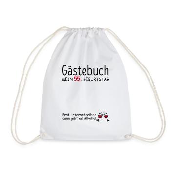 Gästebuch 55. Geburtstag Glückwunsch Zu 55 Jahren - Turnbeutel - Weiß - Vorne