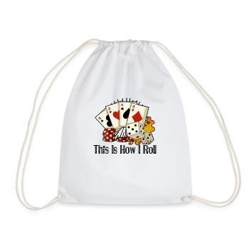 Poker Casino Poker Player Gambling Roulette Gift - Drawstring Bag - white - Front