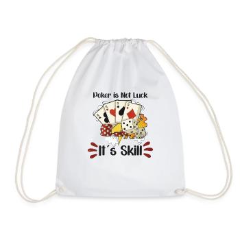 Poker Casino Poker Player Gambling Roulette Gift - Drawstring Bag - white - Front