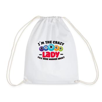 Bingo Jeu de cartes Grand-mère Bingo Joueur Bingo Cartes - Sac de sport léger - blanc - Devant