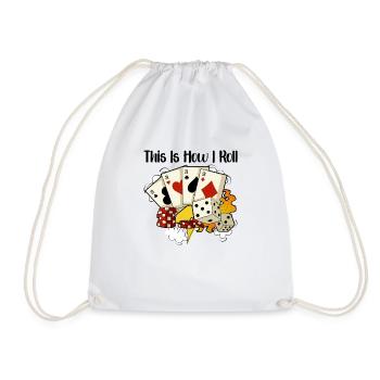 Poker Casino Poker Player Gambling Roulette Gift - Drawstring Bag - white - Front
