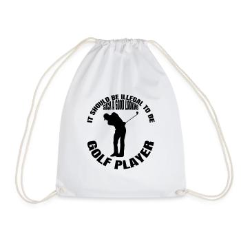 Golf Saying Golf Club Golf Ball Golfer - Drawstring Bag - white - Front
