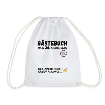 26. Geburtstag Gästebuch Party 26 Jahre - Turnbeutel - Weiß - Vorne