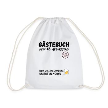 48. Geburtstag Gästebuch Party 48 Jahre - Turnbeutel - Weiß - Vorne