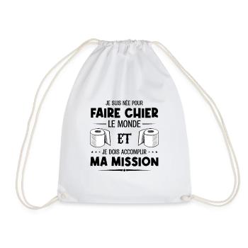 Je suis née pour faire chier le monde - Sac de sport léger - blanc - Devant
