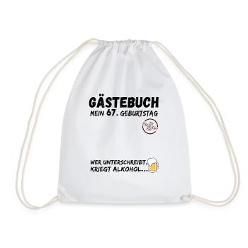 67. Geburtstag Gästebuch Party 67 Jahre - Turnbeutel - Weiß - Vorne