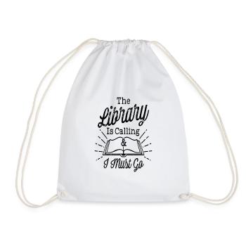 Librarian Library Books - Drawstring Bag - white - Front