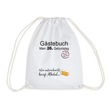26. Geburtstag Gästebuch Geschenk Zum Geburtstag - Turnbeutel - Weiß - Vorne