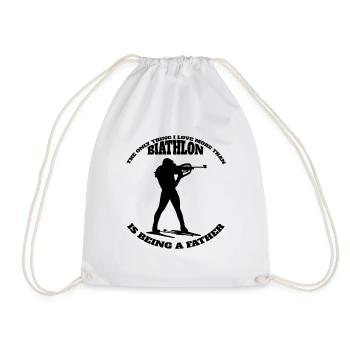 Biathlon Cadeau Papa Biathlète Père Sports d’Hiver - Sac de sport léger - blanc - Devant
