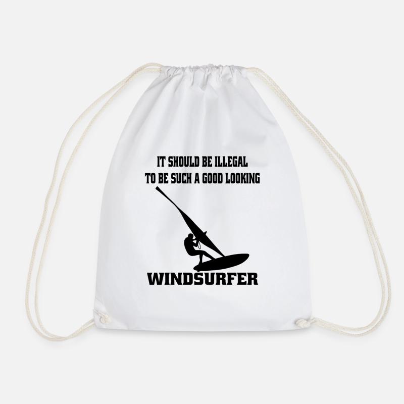 Windsurfer Gift Windsurfing Surfing Kitesurfer - Drawstring Bag - white