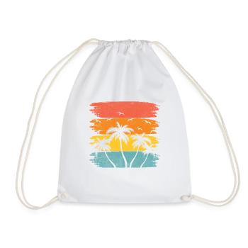 été plage palmier cocotier - Sac de sport léger - blanc - Devant