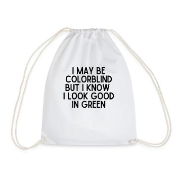 Novelty Colorblind Daltonism Achromatopsia Eye - Drawstring Bag - white - Front