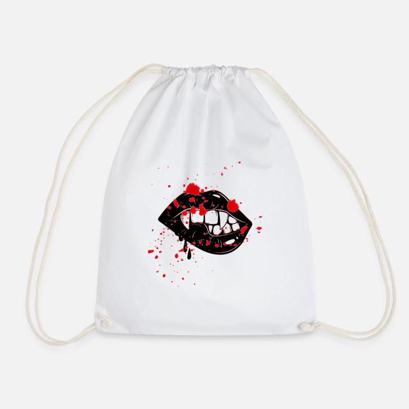 Vampire lips - Drawstring Bag - white