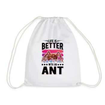 La vie est meilleure avec une fourmi de ferme de fourmis - Sac de sport léger - blanc - Devant