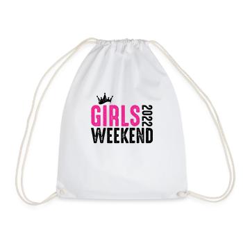 Girls Weekend 2022 Mädchen Reise Geschenk Urlaub - Turnbeutel - Weiß - Vorne