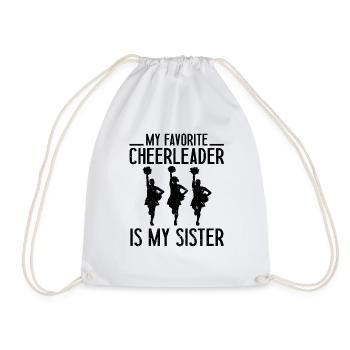 My Favorite Cheerleader Is My Sister Cheer - Drawstring Bag - white - Front