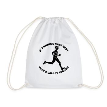 Jogger fit run jogging run cardio training - Drawstring Bag - white - Front