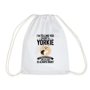 Hilarious I'm Telling I'm Not Yorkie I'm A Baby - Drawstring Bag - white - Front