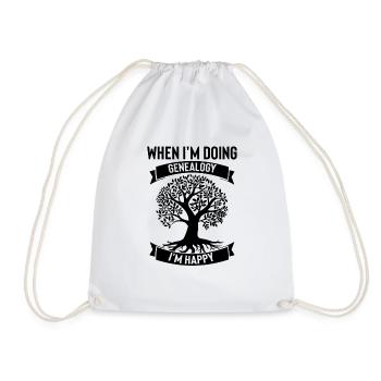 Humoristique Je suis Généalogie Origines Familles Arbre - Sac de sport léger - blanc - Devant
