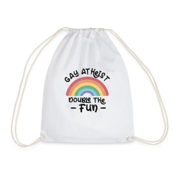 Gay LGBTQ Atheist Atheism Anti Religion Securalism - Turnbeutel - Weiß - Vorne