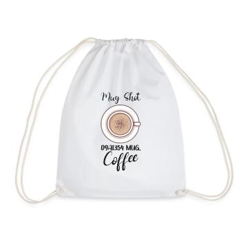 Coffee Lover Caffeine Molecule Java Latte Espresso - Drawstring Bag - white - Front