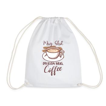 Coffee Lover Caffeine Molecule Java Latte Espresso - Drawstring Bag - white - Front
