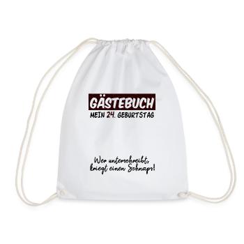 24. Geburtstag 24 Jahre Geburtstagsgeschenk - Turnbeutel - Weiß - Vorne